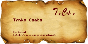 Trnka Csaba névjegykártya